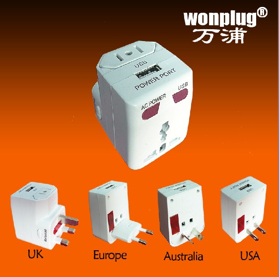 world travel adapter with USB