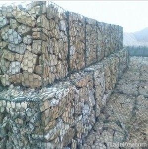 Professional PVC Coated Hexagonal Gabion Box / Galvanized Gabion Box