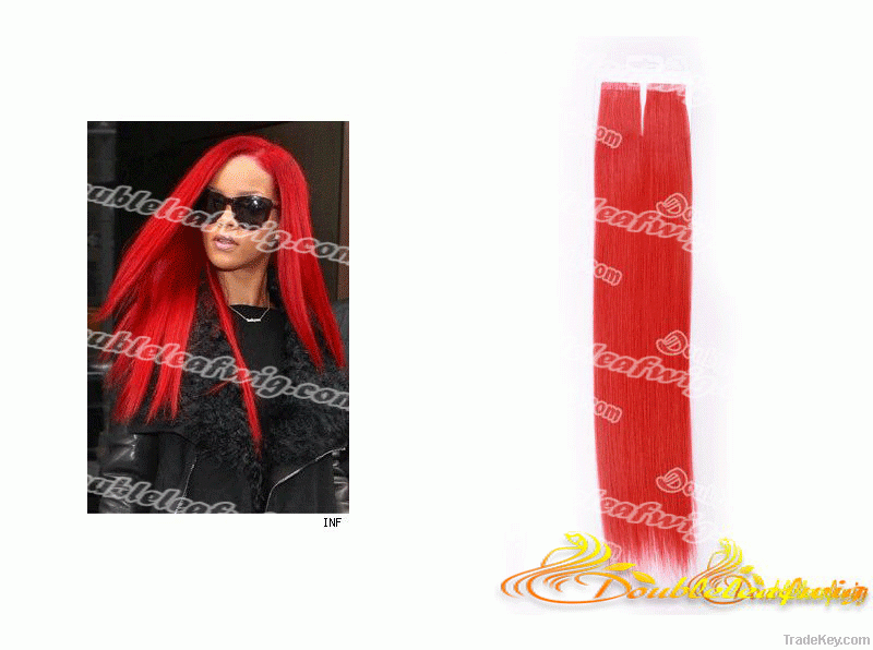 Red chinese virgin double-tape hair