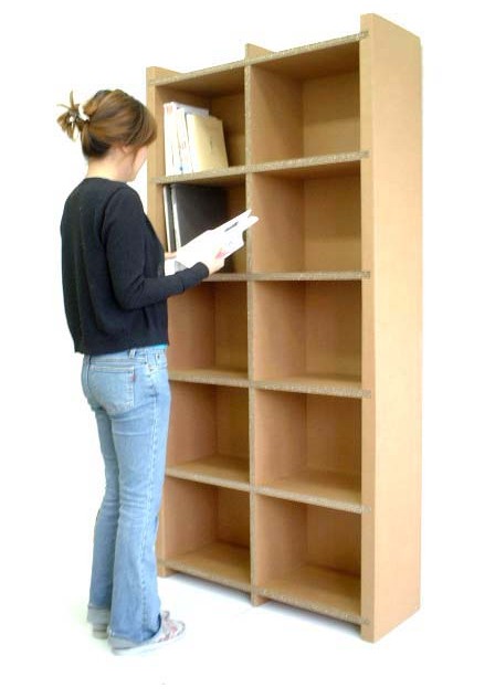 paper furniture, paper Bookshelf, corrugated Bookshelf