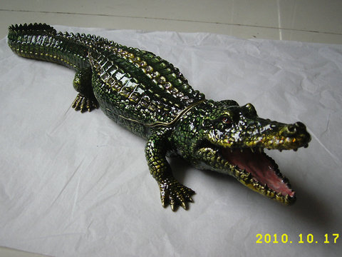 Crocodile Bejeweled Box