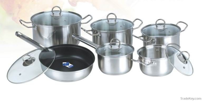 Steel wire handles 12 pcs cookware set (WW-C045A)