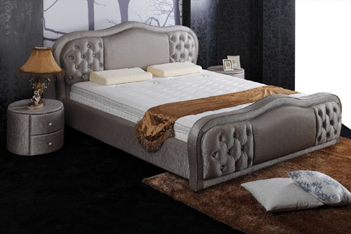 leather bed+mattress+nightstand