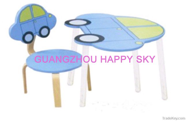 Wooden children furniture    Interesting  Car Table Chair  Promotional