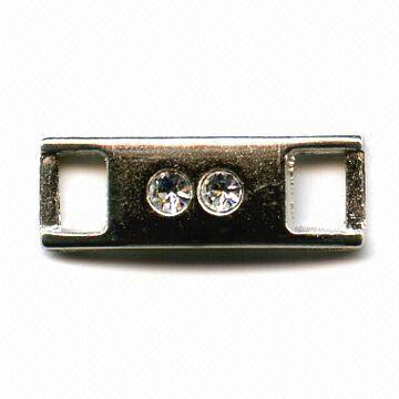 Small Zinc Alloy Buckle with Two Rhinestones