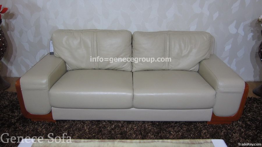 Post-Modern Genuine Leather Sofa Set Feather Down Cushions