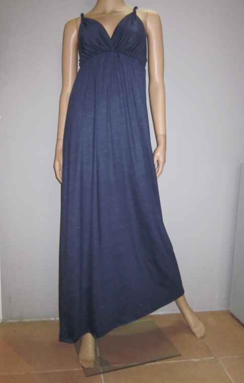 Cotton  plain maxi dress-ROPE 0713