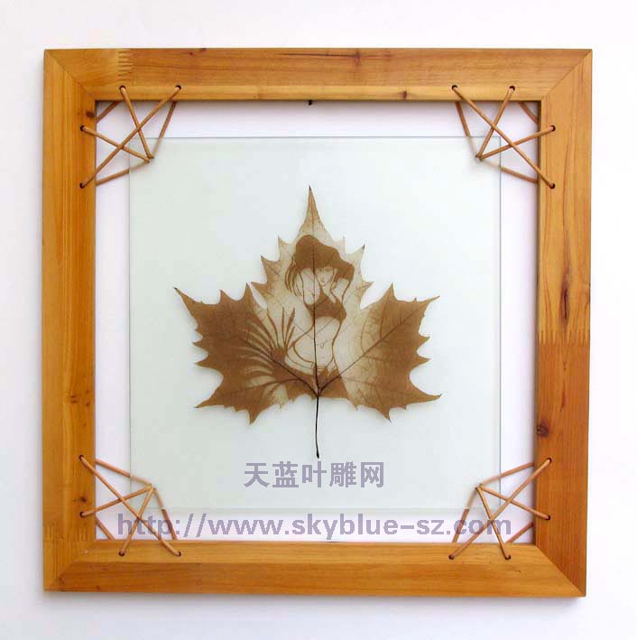 The Chinese leaf carves art------The sky blue leaf carves the artistic