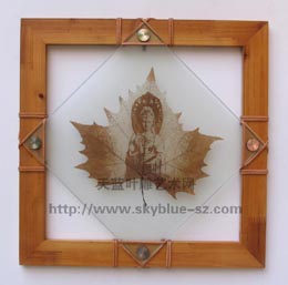 The Chinese leaf carves art------The sky blue leaf carves the artistic