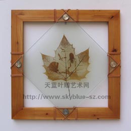 The Chinese leaf carves art------The sky blue leaf carves the artistic