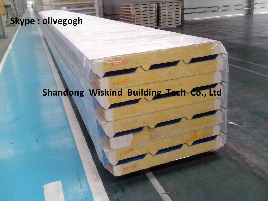 PU sealed glass wool sandwich roof panel energy saving