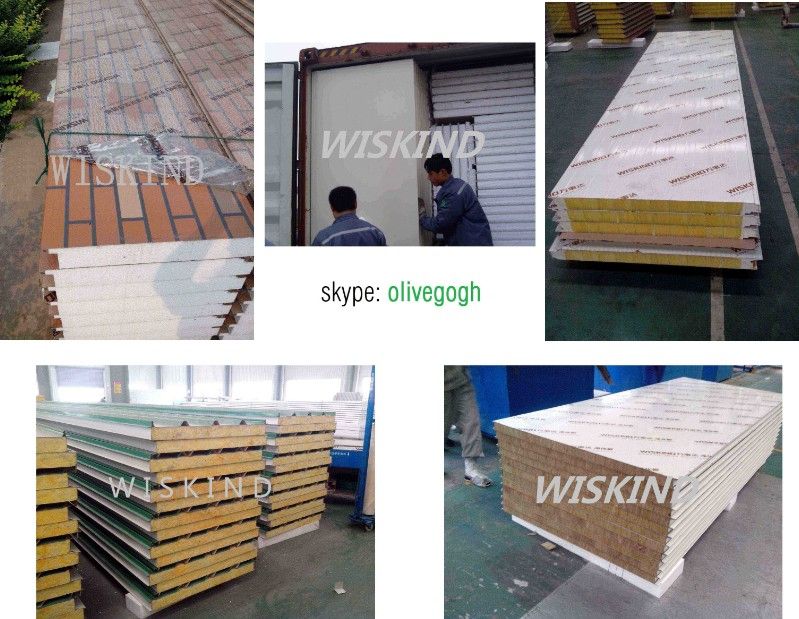 Wiskind PU/EPS/glass wool/rock wool insulation sandwich panel