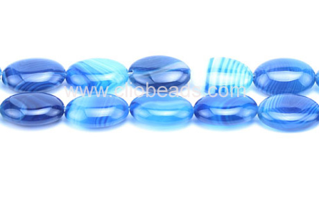 Dyed Blue Striped Agate Rounds