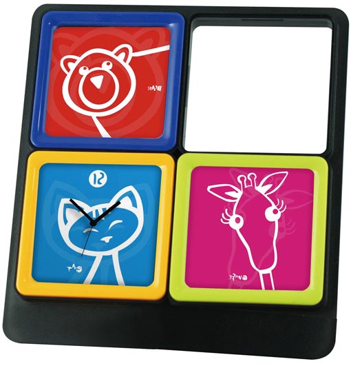 kid's clock with 3 DIY photo frames