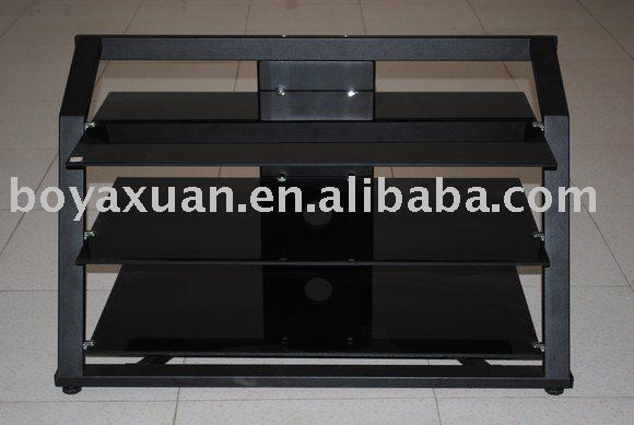 Black Glass TV Stand