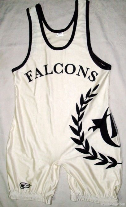 White Sleeveless Wrestling Singlet M Exercise Singlet