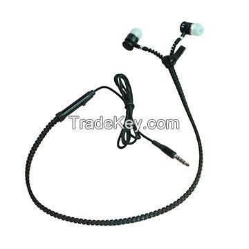 Fashionable In-ear Mobile Phone Zipper Earphones, Various Colors, Good Price, Logo Imprint Welcomed