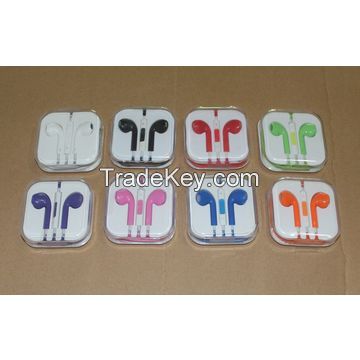 Earphones for iPhone, with Mic/Volume Control, 8 Colors, Crystal Box Package, Wholesales, Small MOQ