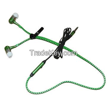 Fashionable In-ear Mobile Phone Zipper Earphones, Various Colors, Good Price, Logo Imprint Welcomed