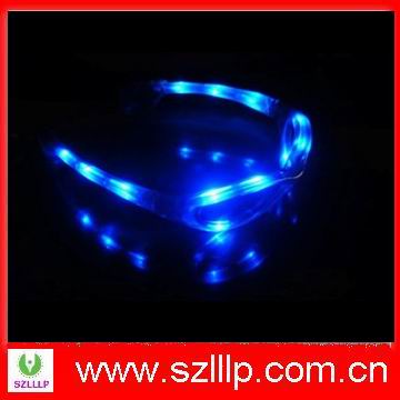 Blue color LED flashing sunglasses