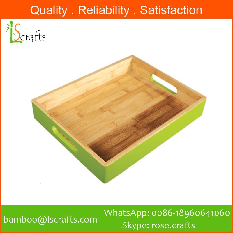 Eco-Freindly Bamboo Colorful Serving Trays Storage Trays