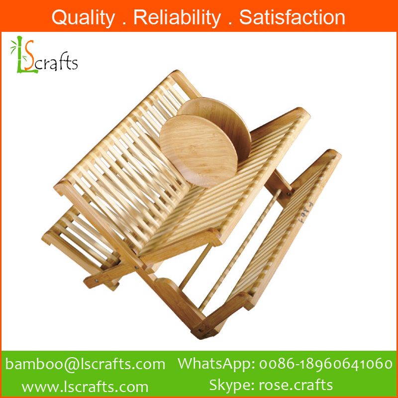 Wholesales Bamboo Folding Dish Racks Plate Racks
