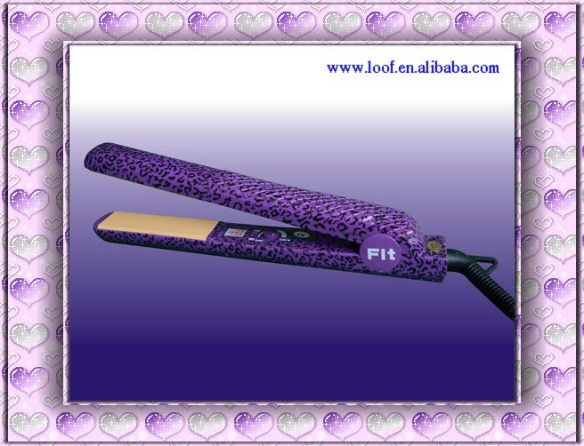 leopard 1&quot;1/8&quot; 100% pure ceramic hair straightener