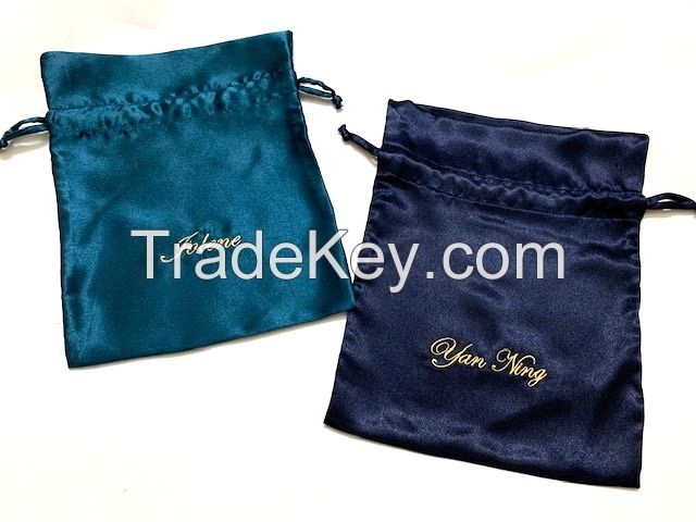 Silk satin drawstring bags