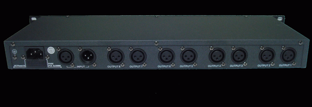 multi-functional 8 way DMX splitter, 1U, DMX distributor RACK mountable