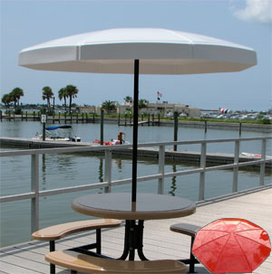 WINDPROOF 6&#039; OCTAGONAL VALANCE FIBERGLASS TOP PATIO UMBRELLA