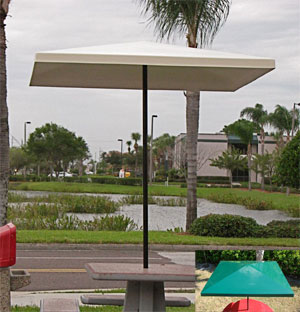 WINDPROOF 6&#039; SQUARE BISTRO FIBERGLASS TOP PATIO UMBRELLA