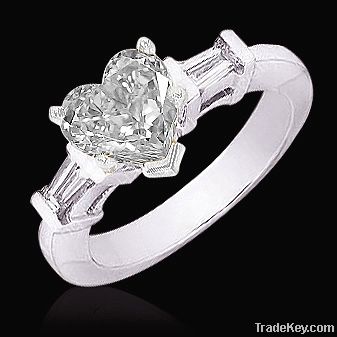 1.51 Ct. D VVS1 heart diamonds cut ring