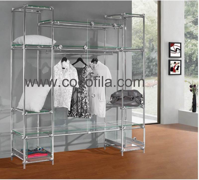 metal &glass wardrobe