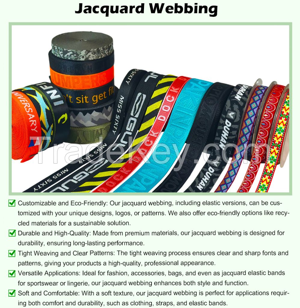 Comfortable fashion jacquard Nylon webbing