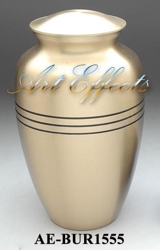 Solid Brass Classic Gold Brass Cremation Urn