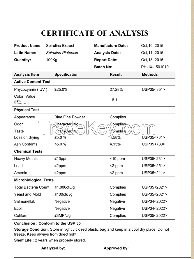 Blue Color phycocyanin Powder 25%