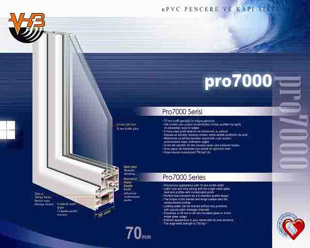 PRO7000 70mm uPvC window &amp; door profile