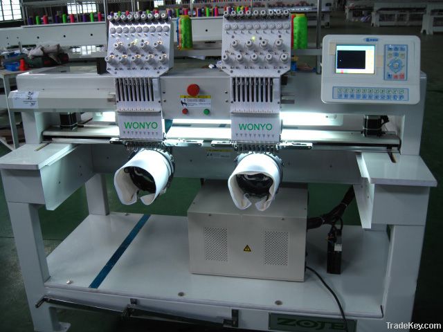 2 heads cap embroidery machine