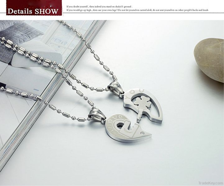 Valentine gift stainless steel jewelry love couple pendant necklaces