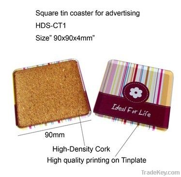 Square Tin Box for Coasters