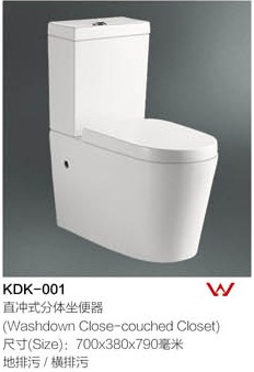 washdown two-piece toilet