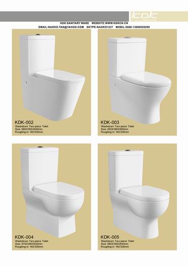 newly designed washdown two-piece toilet