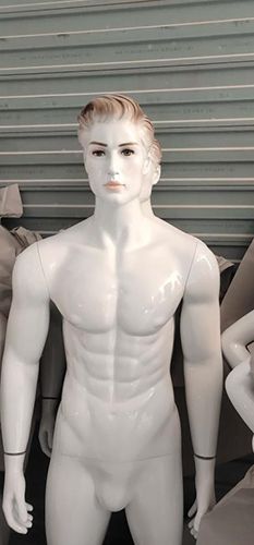 jolly mannequin-new designed male mannequin with white glossy finish, realistic facial appearance, making up display, sculptural head ZD1