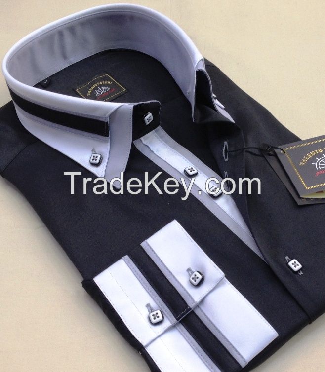 Model W1 Double collar slimfit men's shirts