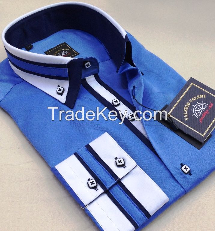 Model W1 Double collar slimfit men's shirts