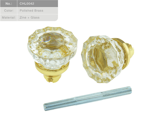 Glass Knob Set with spindle