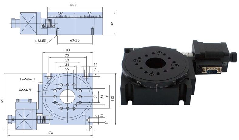 Motorized Rotation Stage ZXR100MA