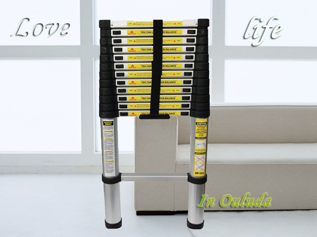 3.8m Telescopic Aluminum Ladder with EN131