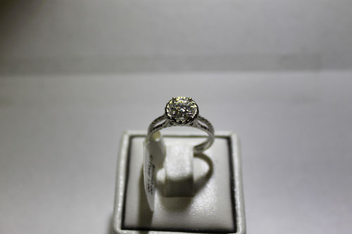 14K white gold 1 ct. Moissonite Ring