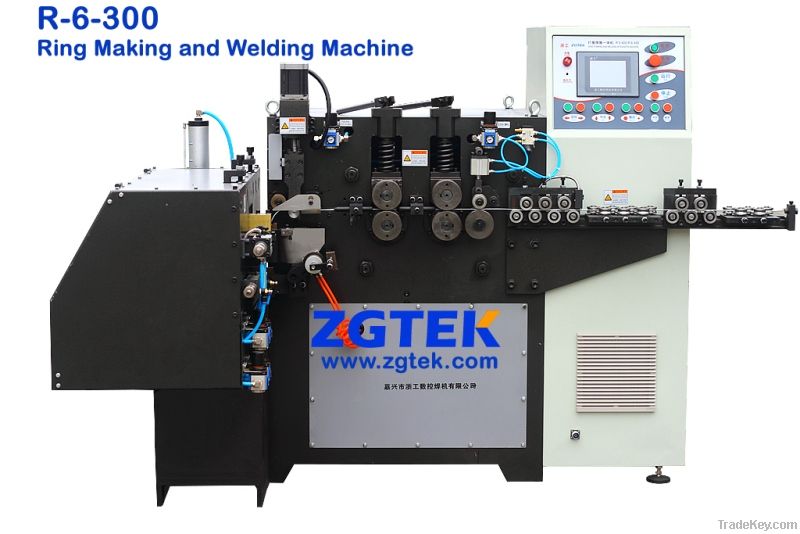 Steel wire ring making and welding machine